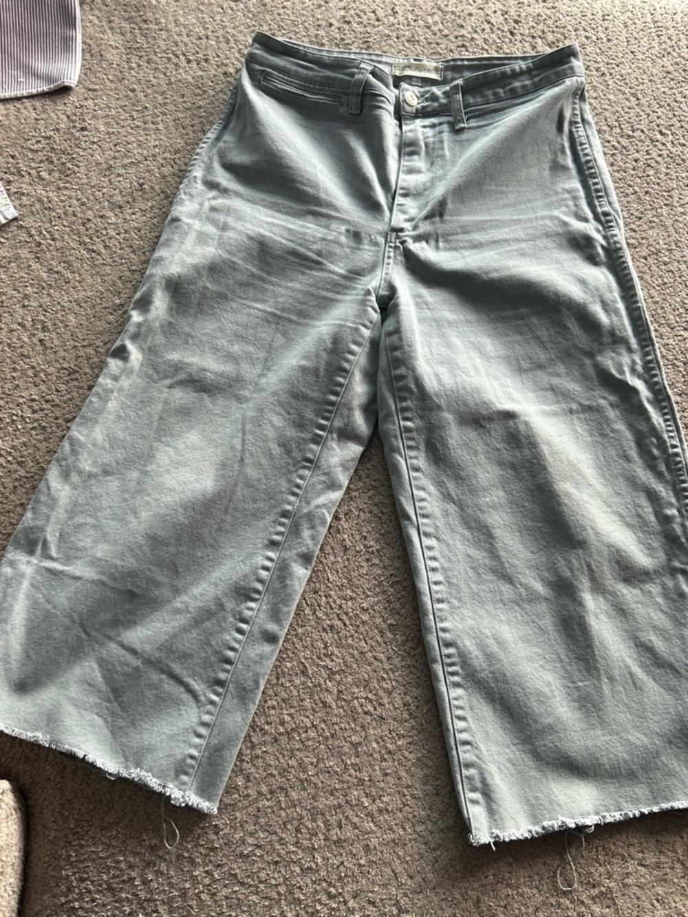 Madewell High-Rise Wide-Leg Crop Jeans in Sage